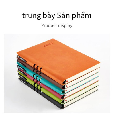 Sổ Tay Kinh Doanh Bìa Da PU mềm NoteBook  BAOKE tặng kèm bút