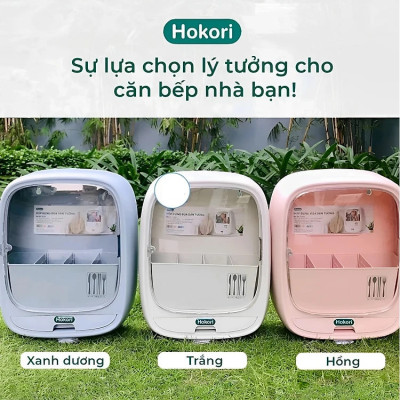 Hộp Đựng Đũa Thìa Dán Tường Bốn Ngăn Tiện Dụng Có Nắp Đậy, Dán Tường Siêu Chắc Chắn - Hàng Việt Nam