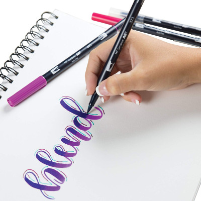 Bộ 10 Bút viết thư pháp TOMBOW FUDENOSUKE chuyên viết Hán tự Brush Lettering dòng màu sắc