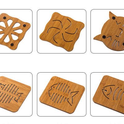 Combo 5 đế lót nồi chịu nhiệt bằng gỗ PaKaSa - Họa tiết giao ngẫu nhiên