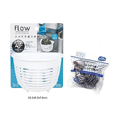 Combo tiện ích giỏ đựng búi rác- Inomata Kagaku & cọ xong nồi 40g- Echo Kinzoku