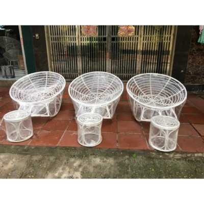 Hàng Cao Cấp Ghế lười bập bênh nệm tròn thư giãn, đọc sách Papasan khung sắt mây nhựa  - Giá Tại Xưởng