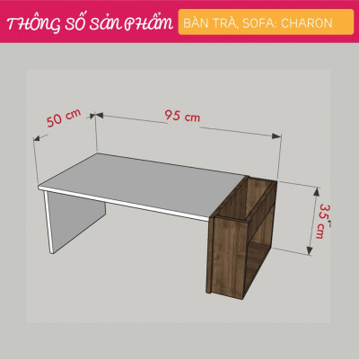 Bàn sofa dáng thấp cho phòng khách SMLIFE Charon