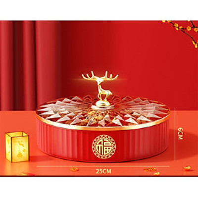 Hộp khay 1 tầng và 2 tầng đựng mứt bánh kẹo Tết có nắp đậy - Mẫu 2025