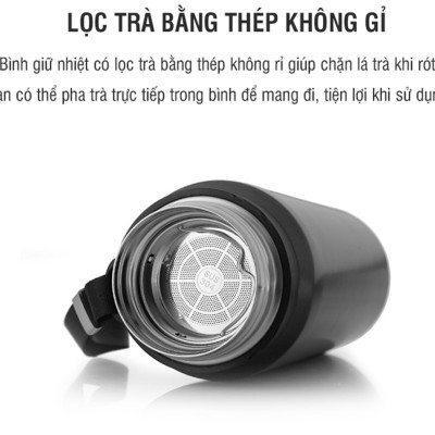 Bình Giữ Nhiệt Vacuum Bottle Lock&Lock màu bạc LHC6180-SLV 800ml, Hàng chính hãng, thép không gỉ, độ bền cao - JoyMall