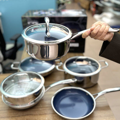 Bộ Nồi Chảo iMat Hybrid Lòng Xanh