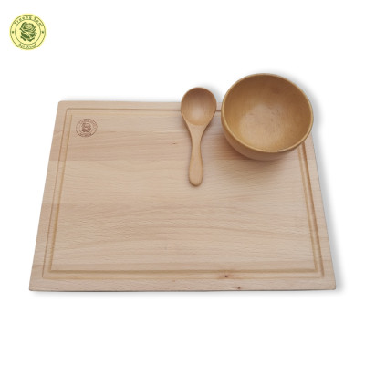 Thớt Gỗ Beech Đế Chân Kiểu Dáng Chữ Nhật Dài 30, 35, 40 cm - Đồ Gỗ Nhà Bếp Thương Hiệu Trường Sơn