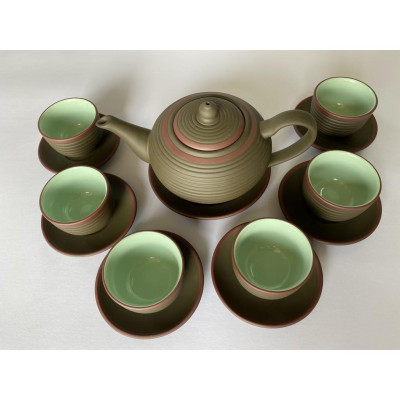 Ấm chén tử sa dáng tống ganh xanh