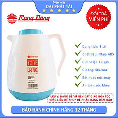 Bình trà giữ nhiệt 1 lít Rạng Đông RD 1055 N1.E (màu ngẫu nhiên)