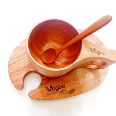 Thớt Tròn Khoét Lỗ Làm Bằng Gỗ Xà Cừ Tự Nhiên - VAGOO - Làm Thủ Công Chống Thấm, Chống Ẩm Mốc, An Toàn Cho Sức Khoẻ