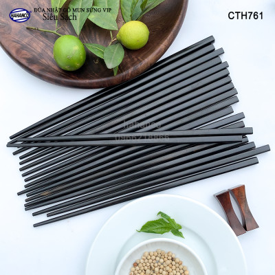 Đũa Nhật gỗ Mun Sừng VIP (10 đôi/hộp) CTH761 - kháng khuẩn không nấm mốc - gỗ dành cho Vua Chúa