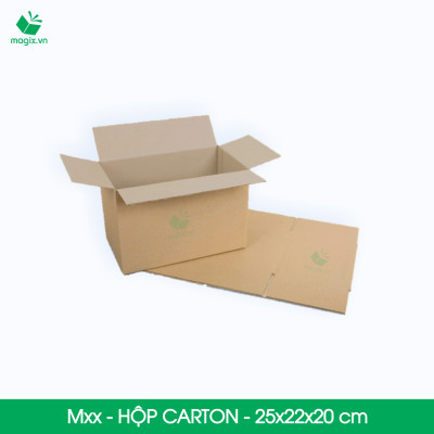 Hộp 25x22x20 cm - Combo 60 thùng hộp carton đóng hàng - tùy chọn chất lượng