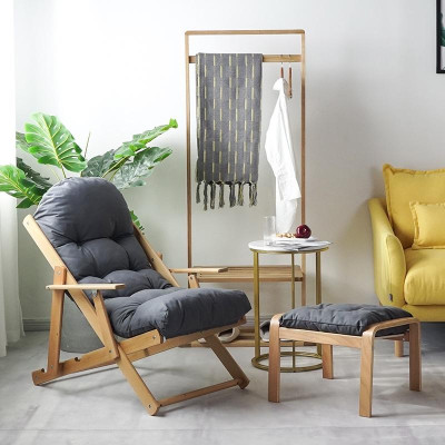 Ghế Thư Giãn Gỗ Cao Cấp Có Đôn Gác Chân