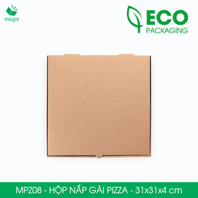 MPZ08 - 31x31x4 cm - 100 Hộp nắp gài pizza đa dụng - Hộp nắp gập, hộp carton gói hàng, hộp quà