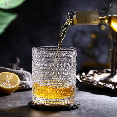 BỘ 6 LY TT CHUYÊN DỤNG CHO COCKTAIL 400ML  | CỐC THỦY TINH HỌA TIẾT NỔI CAO CẤP | Ly 400ml dáng trụ Decor 2022
