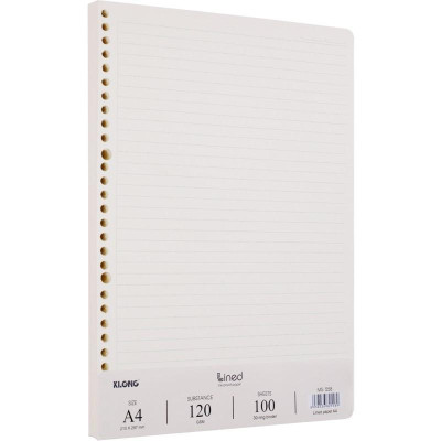 Ruột sổ còng kẻ ngang KLONG A4 120/76 - 100 tờ (200 trang); MS: 558