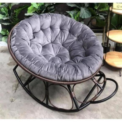 Hàng Cao Cấp Ghế lười bập bênh nệm tròn thư giãn, đọc sách Papasan khung sắt mây nhựa  - Giá Tại Xưởng