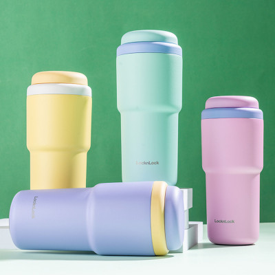 Ly giữ nhiệt LocknLock 480ml Daily Macaron Tumbler màu hồng LHC3292PIK, Hàng chính hãng thép không gỉ 316L - JoyMall