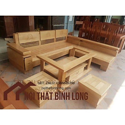 Bàn ghế góc tiếp khách gỗ sồi Nga giá thật