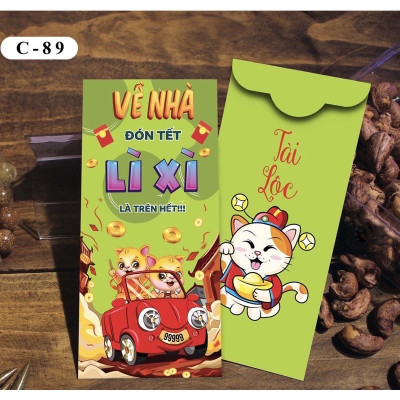 Com bo 10 xấp 100 bao xì xì Tết  truyền thống đa dạng nhiều màu , nhiều mẫu dễ thương và cute 