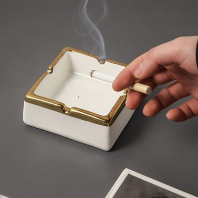 GẠT TÀN BẰNG SỨ CAO CẤP SANG TRỌNG HÌNH LỤC LĂNG - VD84