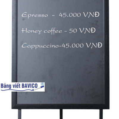 Bảng đen menu khung gỗ có chân 1 mặt Bavico