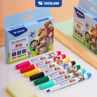 Hộp 7 Bút lông bảng - Whiteboard Marker Thiên Long WB-026/AK - Phiên bản Akooland