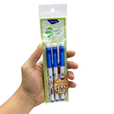 Vỉ 3 Bút Lông Kim 0.3 mm - Thiên Long FL-04/LUCK - Mực Xanh - Quét QR Xem Khuyến Mãi (Mẫu Bao Bì Giao Ngẫu Nhiên)