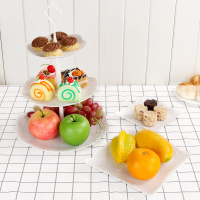 Kệ bánh cupcake 3 tầng, khay đựng bánh kẹo, hoa quả trang trí sinh nhật, tiệc cưới, sự kiện sang trọng (tặng 01 đèn led đom đóm)