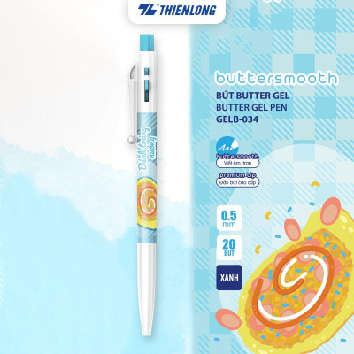 [BST] Bút gel B - Buttersmooth Gel Thiên Long - Premium Tip viết êm, trơn - Mực Xanh