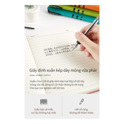 Sổ Tay Kinh Doanh Bìa Da PU mềm NoteBook  BAOKE tặng kèm bút