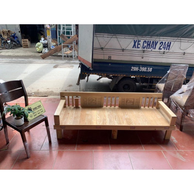 Ảnh thực tế giường gấp thành ghế sofa gỗ sồi Nga GN08