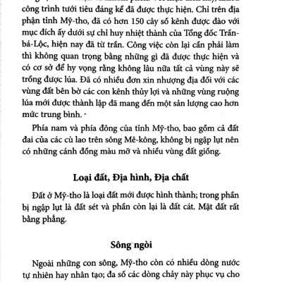 Chuyên Khảo Về Tỉnh Mỹ Tho - Địa Lý Học : TỰ NHIÊN, KINH TẾ & LỊCH SỬ NAM KỲ