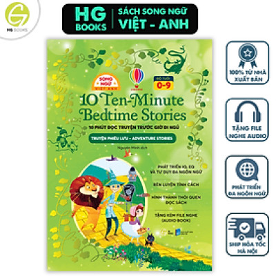 Sách Song Ngữ - 10 phút đọc truyện trước giờ đi ngủ: Truyện phiêu lưu - Phát triển tính cách cho bé yêu