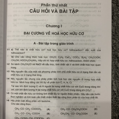 Sách - Câu hỏi và bài tập Hoá học Hữu cơ Tập 1