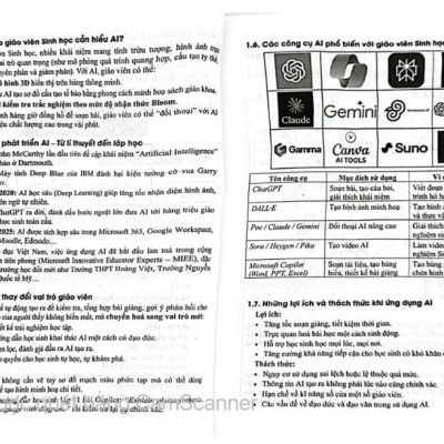 Sách - Ứng Dụng Trí Tuệ Nhân Tạo AI Trong Dạy Và Học Môn sinh học