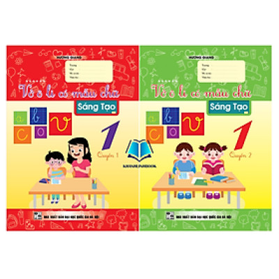 Sách - Combo Vở Ô Li Có Mẫu Chữ Sáng Tạo 1 Tập 1 + Tập 2 (KV)