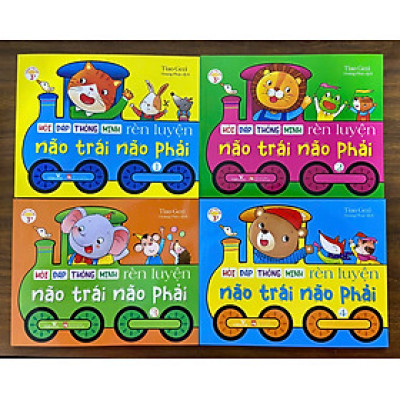 Sách cho bé - Hỏi Đáp Thông Minh - Rèn Luyện Não Trái Não Phải - Bộ 4 cuốn - Sách tương tác - Dành cho trẻ 3+