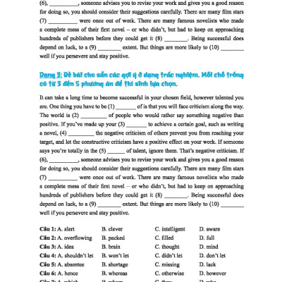 222 Bài Luyện Tập Điền Từ Tiếng Anh (Bộ Sách Cô Mai Phương)