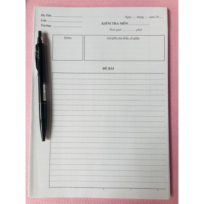 Giấy Kiểm Tra cấp 2 Dòng Kẻ Ngang Có Chấm 25 tờ đôi - ND