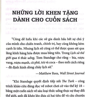 Lịch Sử Thế Giới Qua 6 Thức Uống - Tom Standage (HH)