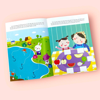 Sách cho bé - Sticker Thần Kỳ Phát Triển Chỉ Số IQ - Thông Minh - Dành cho trẻ 2-4 tuổi - Hình dán 3D càng dán càng vui