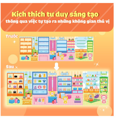 Sách Trò chơi Đồ hàng Đi Siêu Thị (Hơn 200 Stickers) (MG)