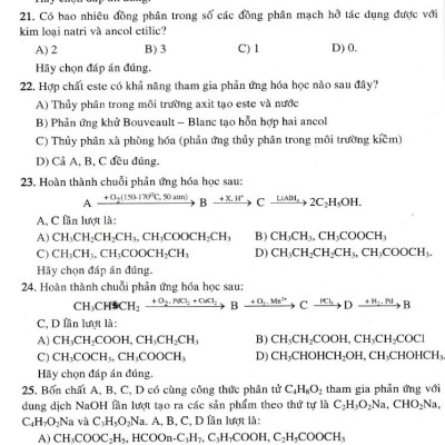 Giải Chi Tiết Câu Hỏi Trắc Nghiệm Khách Quan Hóa Học 12