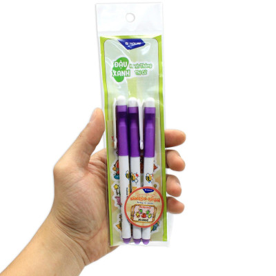 Vỉ 3 Bút Lông Kim 0.3 mm - Thiên Long FL-04/LUCK - Mực Tím - Quét QR Xem Khuyến Mãi (Mẫu Bao Bì Giao Ngẫu Nhiên)