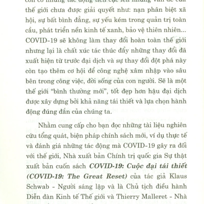 Covid-19: Cuộc Đại Tái Thiết