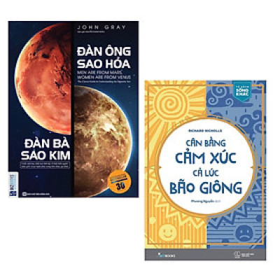 Combo 2 Cuốn Sách Tư Duy - Kỹ Năng Sống Làm Thay Đổi Cuộc Đời Bạn: Đàn Ông Sao Hỏa Đàn Bà Sao Kim + Cân Bằng Cảm Xúc, Cả Lúc Bão Giông / Tặng Kèm Bookmark Happy Life