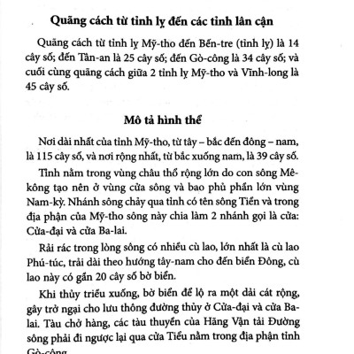 Chuyên Khảo Về Tỉnh Mỹ Tho - Địa Lý Học : TỰ NHIÊN, KINH TẾ & LỊCH SỬ NAM KỲ