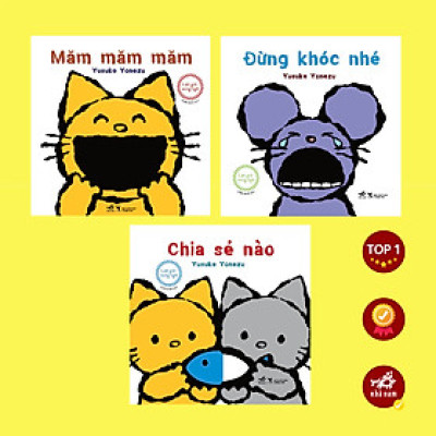 Sách - Bộ Lật giở tương tác song ngữ: Đừng khóc nhé - Măm măm măm - Chia sẻ nào (Phần 2) (Trọn bộ 03 cuốn) - Nhã Nam Official