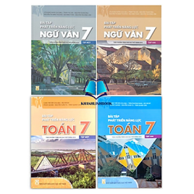 Sách - Combo 4 cuốn Bài tập phát triển năng lực toán + ngữ văn 7 ( theo chương trình giáo dục phổ thông 2018 )